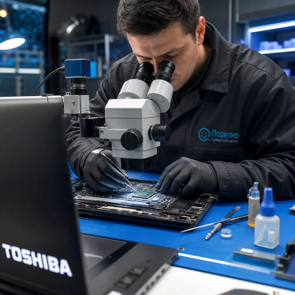 Замена видеокарты ноутбука Toshiba в Шушарах