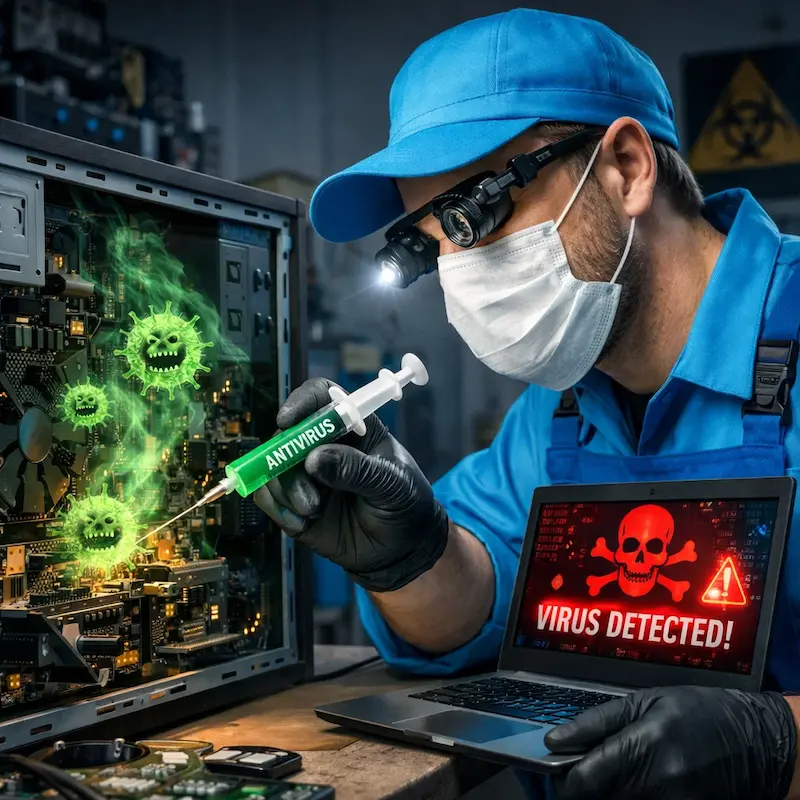 Лечение компьютера от вирусов в Шушарах на дому