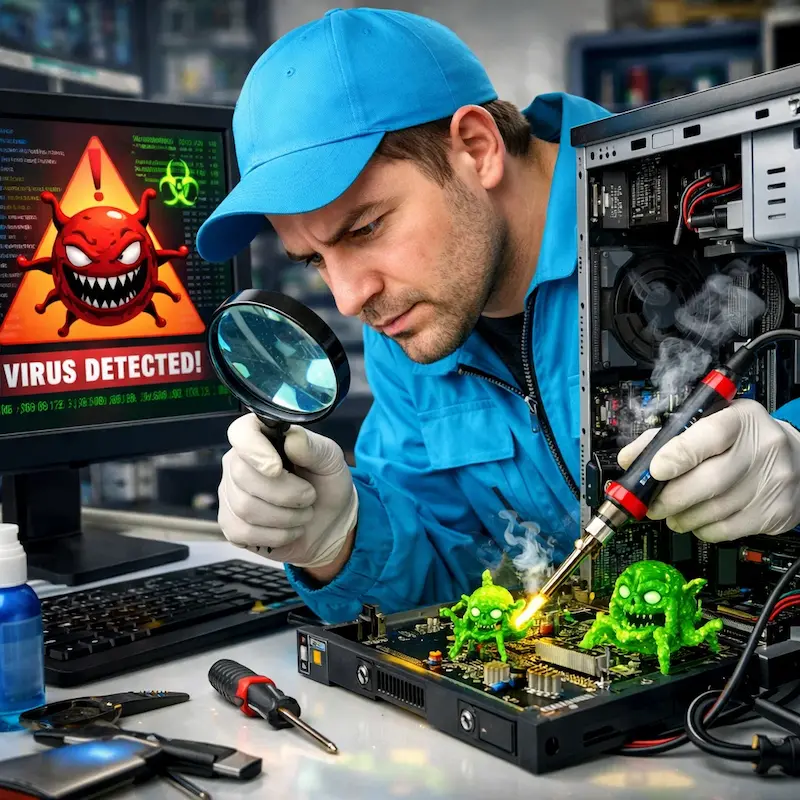 Вылечить компьютерный вирус в Шушарах